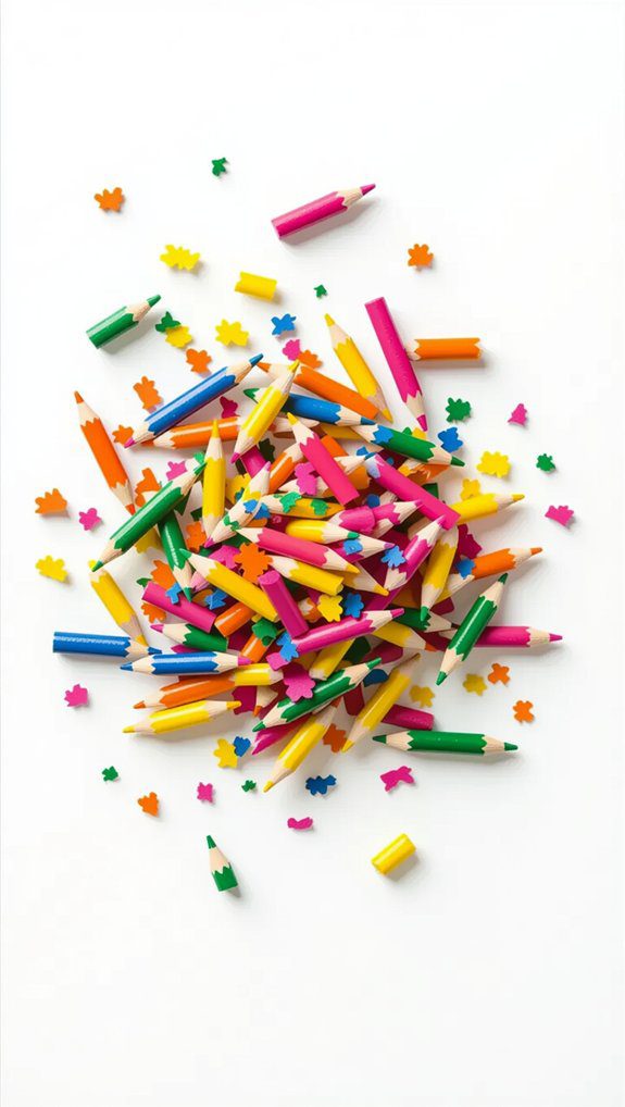 colorful crayon shaving confetti