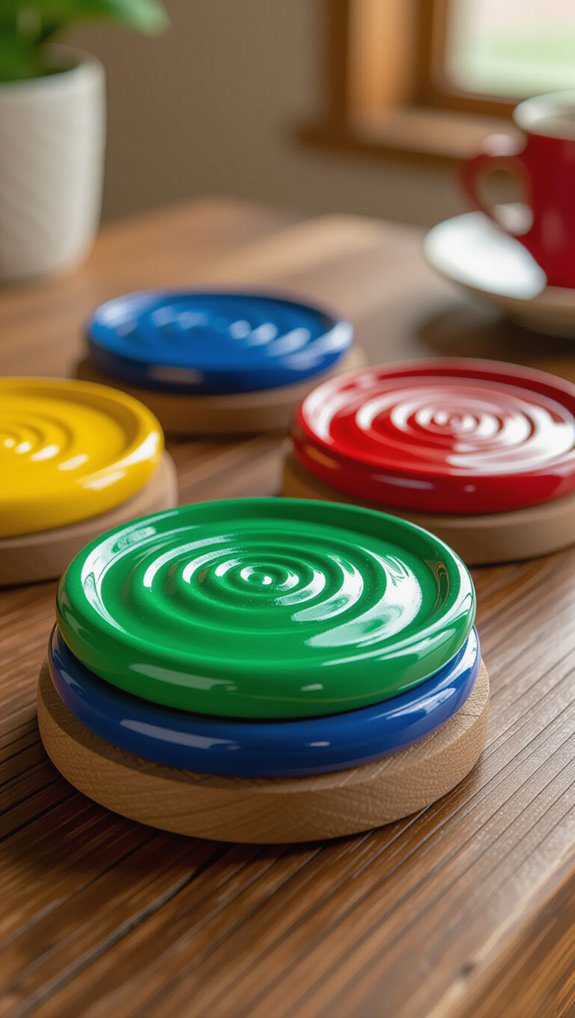 colorful diy clay coasters