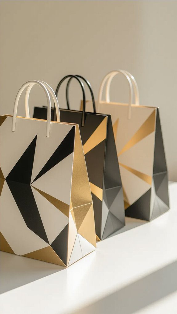 colorful geometric party bags