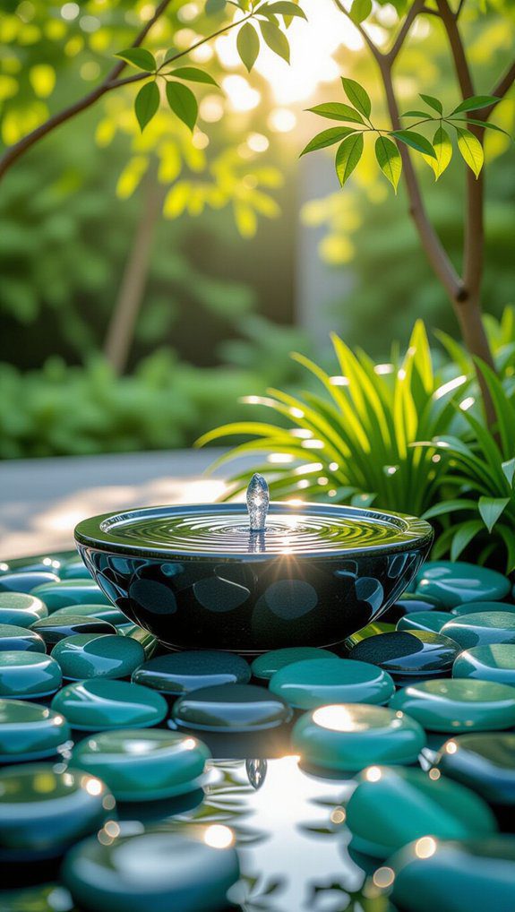 colorful glass aggregate decoration