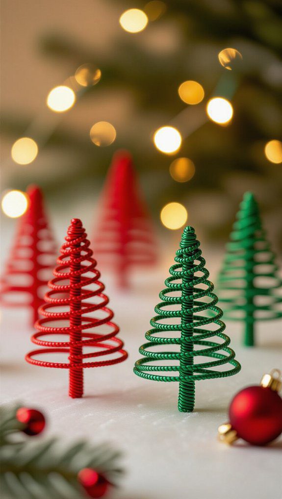 colorful pipe cleaner trees
