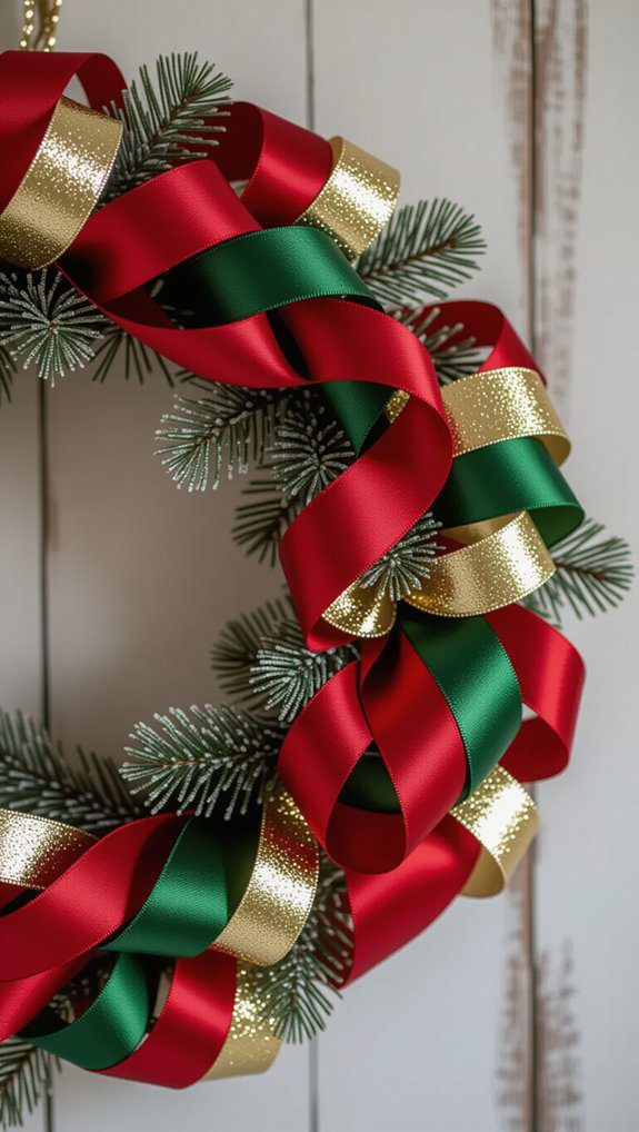 colorful ribbon wreath creation
