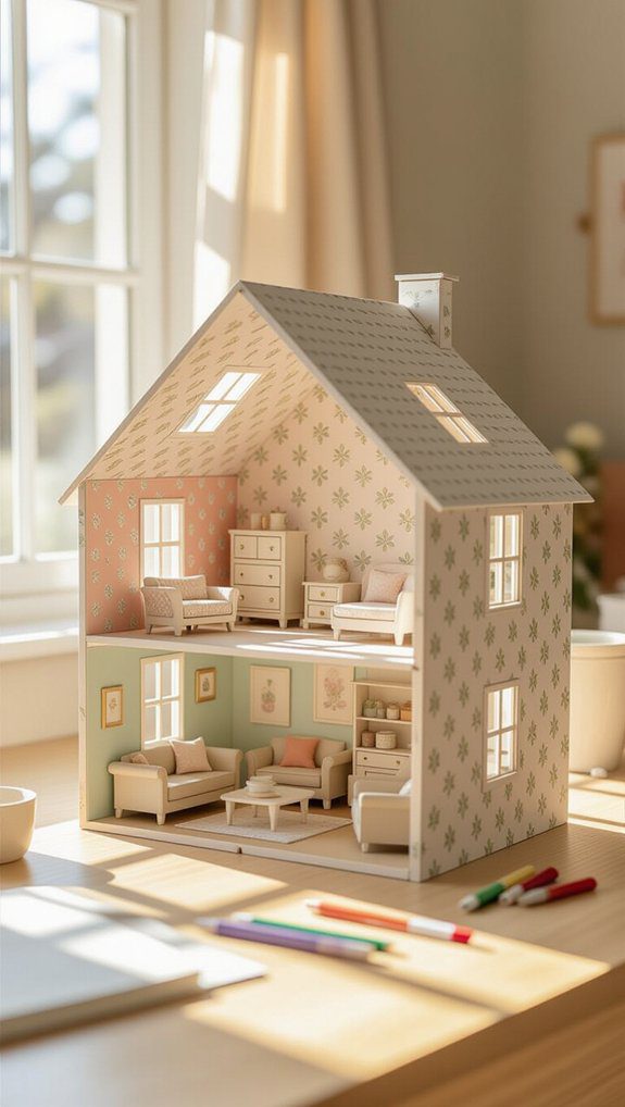 18 DIY Paper Doll House Ideas for Creative Play 2 compact printable dollhouse fun