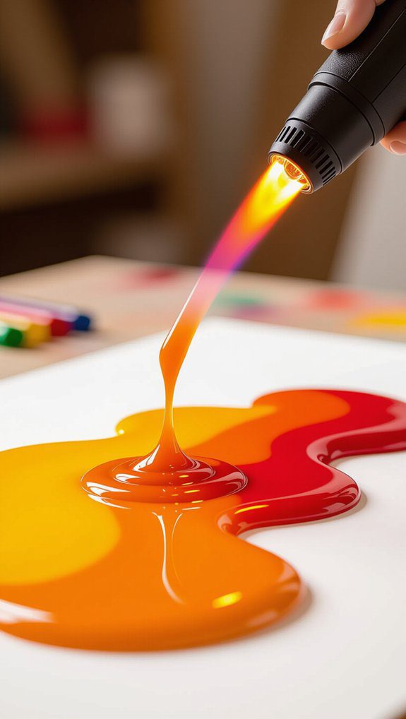 controlled crayon melting technique