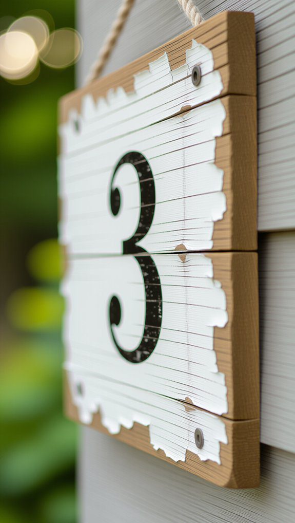 15 Easy DIY House Number Sign Ideas to Boost Your Curb Appeal 7 cozy distressed paint technique