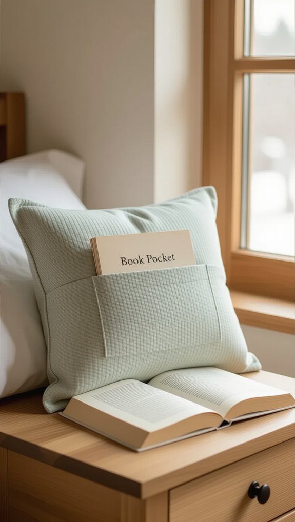 cozy diy book pocket pillow