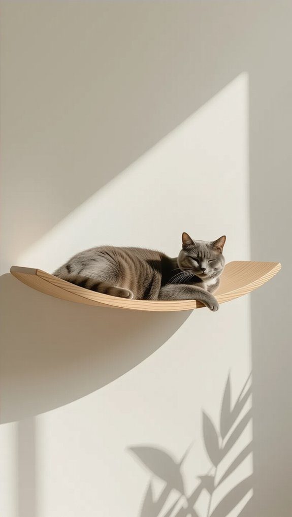 Cat Wall Shelves Modern Designs That Cats And Homeowners Love 3 curved cat shelf comfort