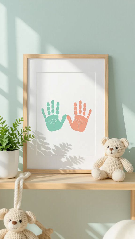 14 Nursery Drawing Ideas Creative Wall Art For Baby’s Room 15 custom handprint family artwork