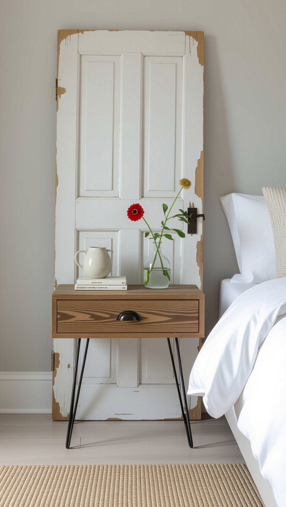 custom nightstand from door