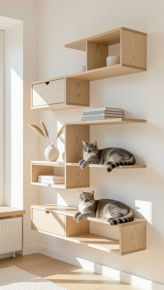 Cat Wall Shelves Modern Designs That Cats And Homeowners Love 18 customizable cat climbing shelves