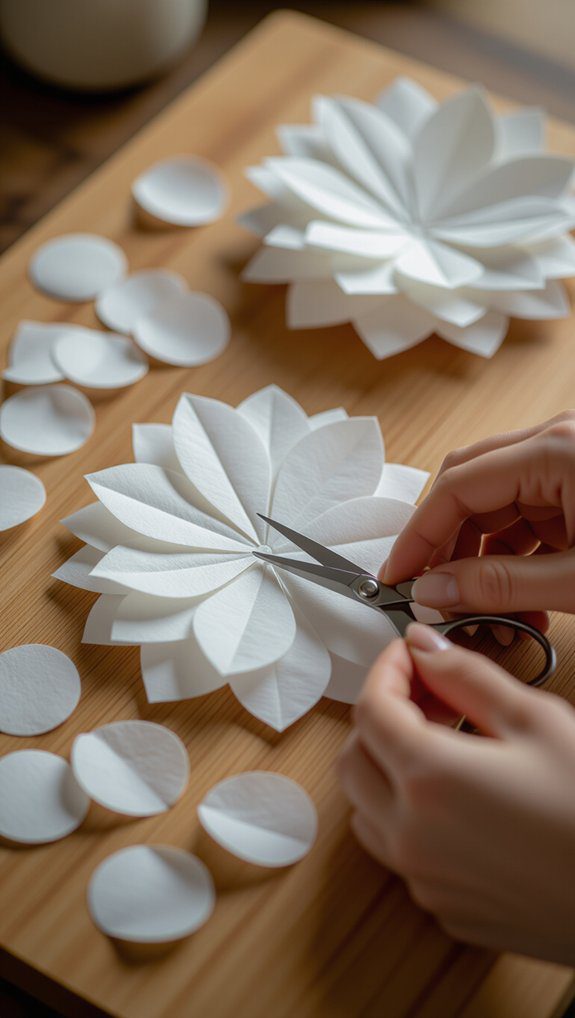 cutting heart shaped petals