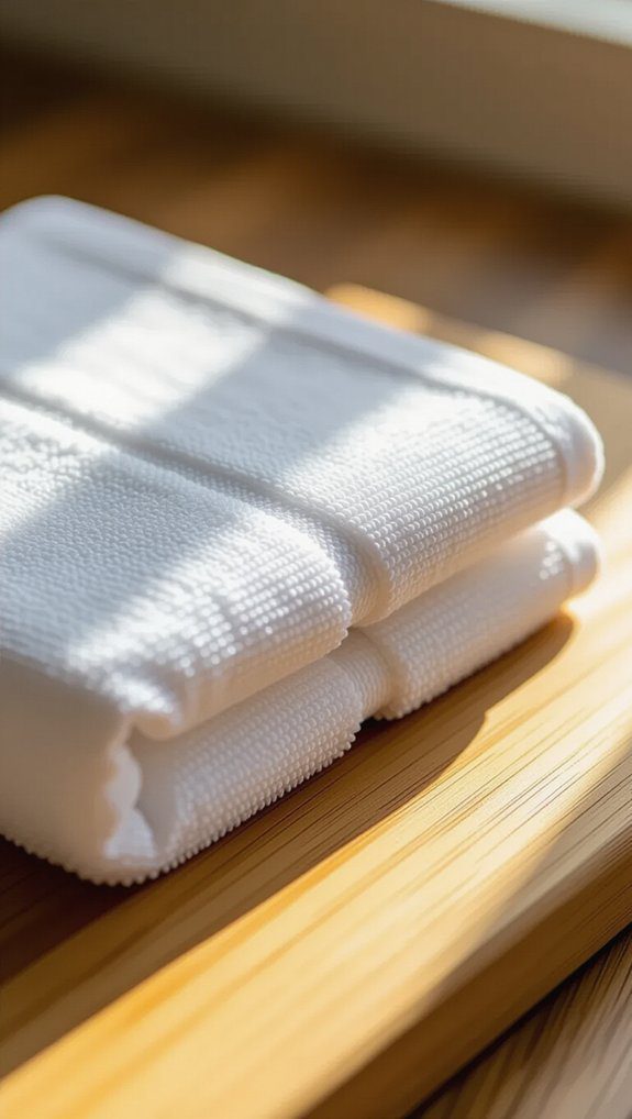 20 How to Make Hanging Kitchen Towels DIY Pattern 3 cutting tea towel halves