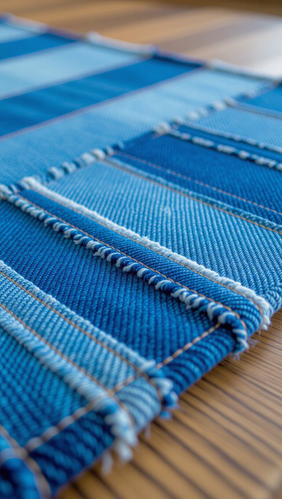 denim waistband rug crafting