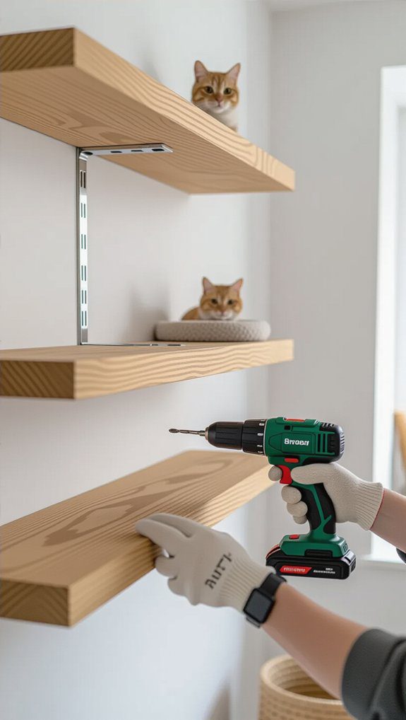 diy cat floating shelves