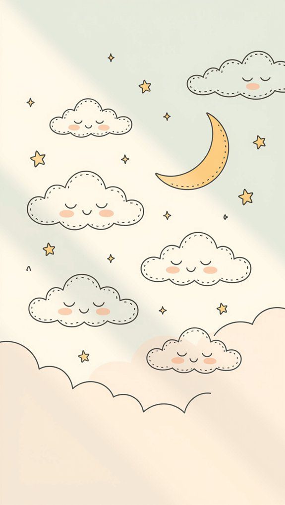 14 Nursery Drawing Ideas Creative Wall Art For Baby’s Room 5 dreamy nursery cloud art