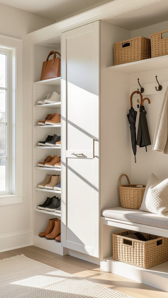 15 Garage Mudroom Ideas DIY Storage Solutions For Busy Families 5 enclosed shoe organization solution