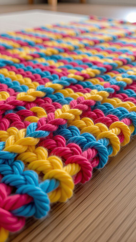 finger crochet t shirt rug