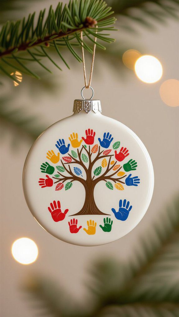 fingerprint tree ornament craft