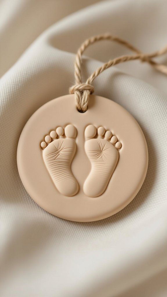 footprint clay impression ornament