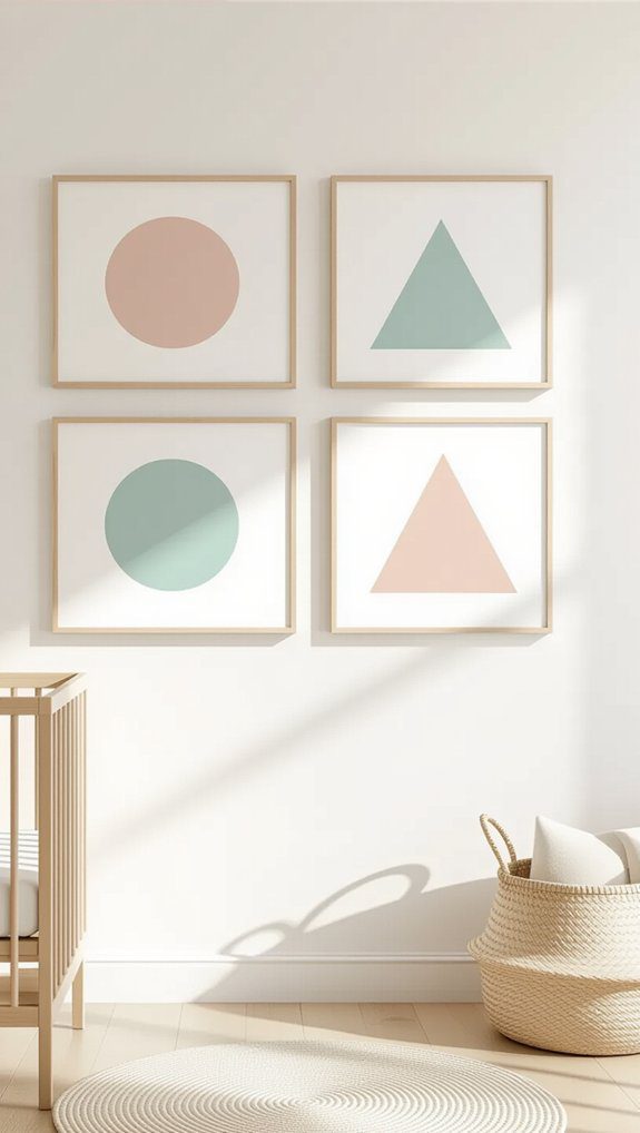 14 Nursery Drawing Ideas Creative Wall Art For Baby’s Room 4 geometric shapes enhance learning