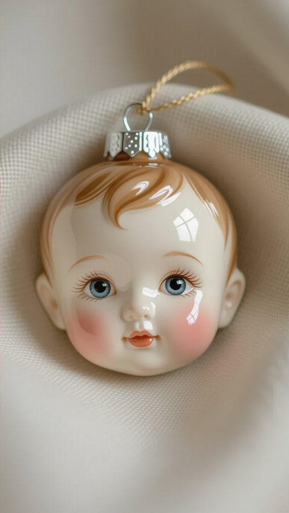 hand painted baby face ornament
