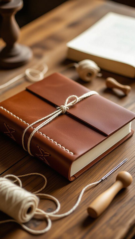 handcrafted journal sewing process