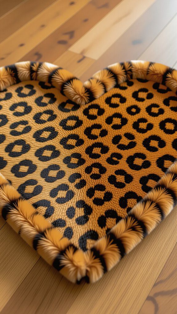 heart shaped leopard rug creation