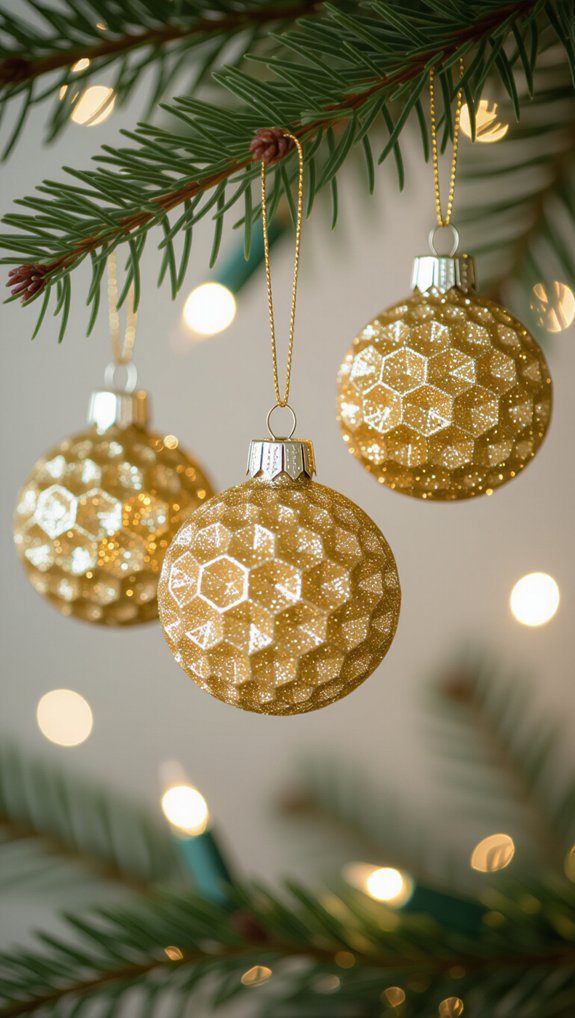 honeycomb glitter ornament crafting