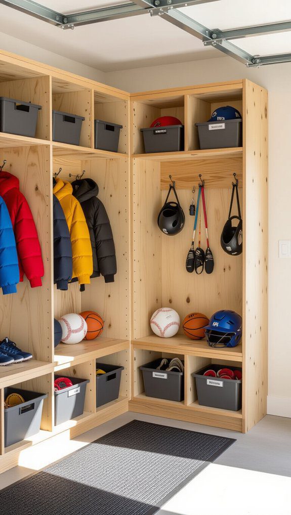 15 Garage Mudroom Ideas DIY Storage Solutions For Busy Families 8 labeled bins for organization
