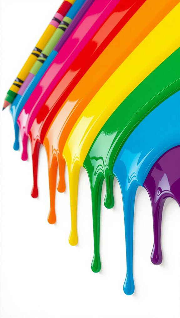 melted crayon wall art