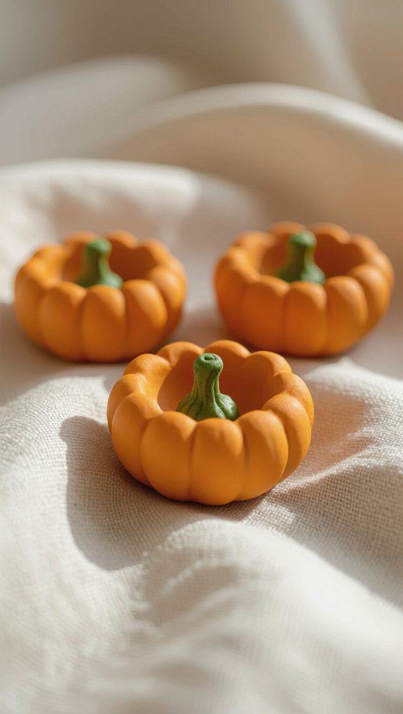 mini pumpkin clay bowls
