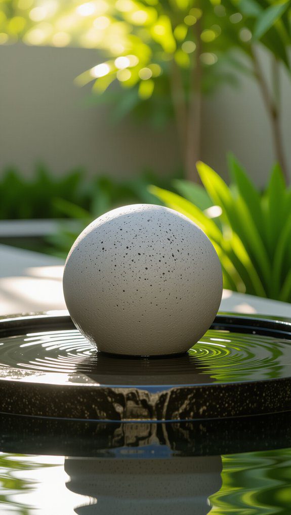 modern concrete garden centerpiece