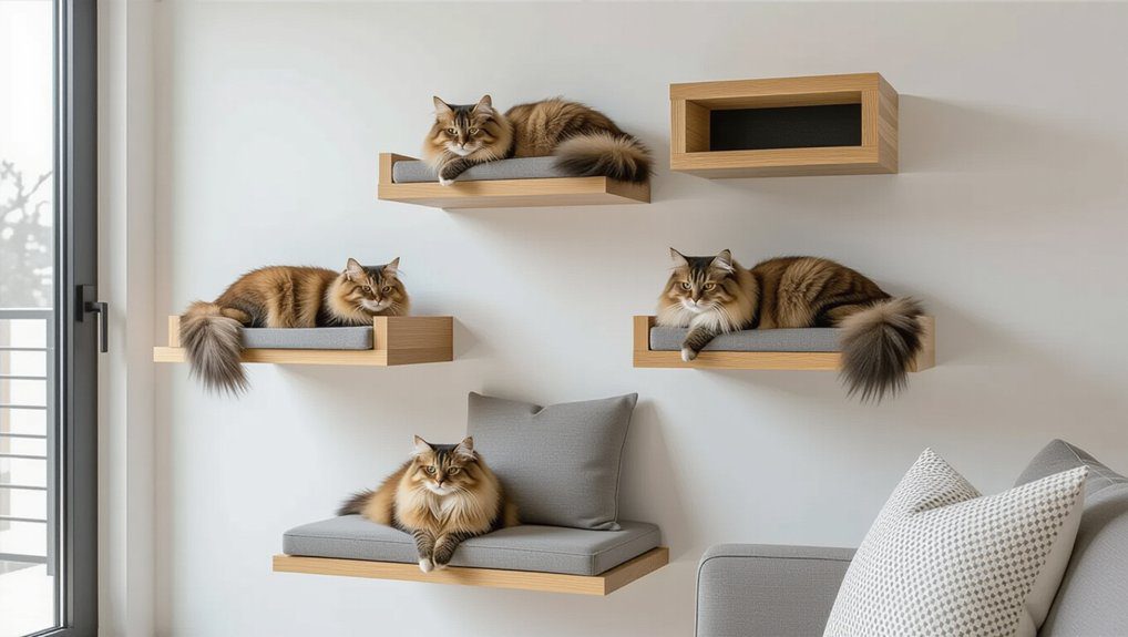 modern wall perches for cats