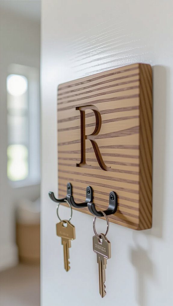 20 Key Holder Ideas Creative DIY Designs For Every Home 13 monogrammed key holder ideas