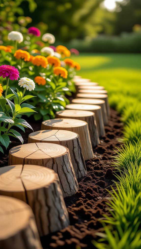 natural log garden edging