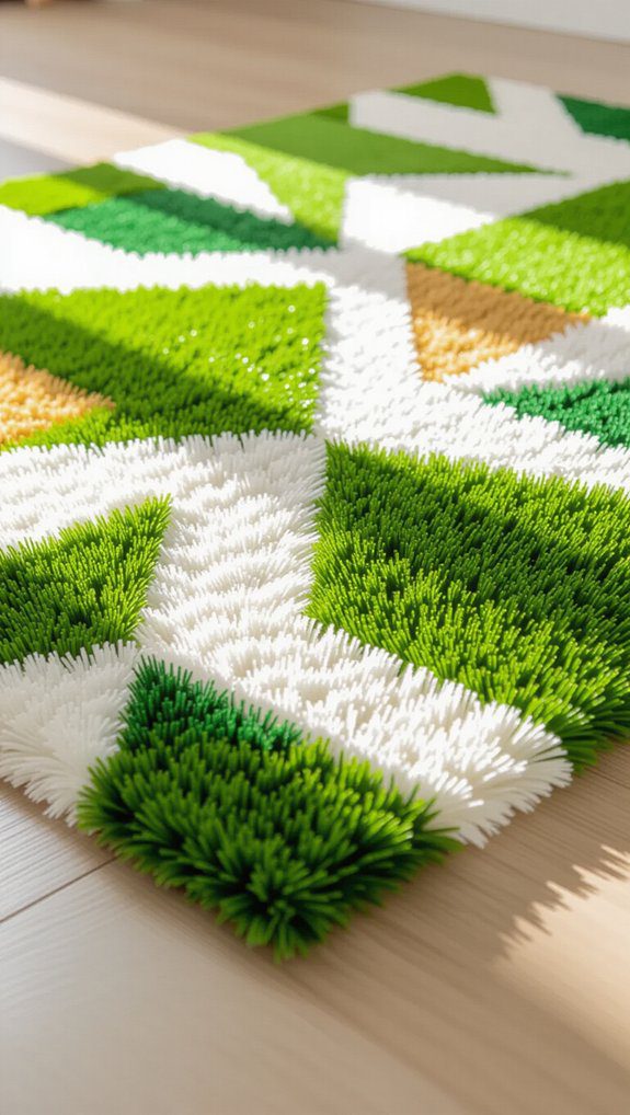 painted outdoor astroturf rug