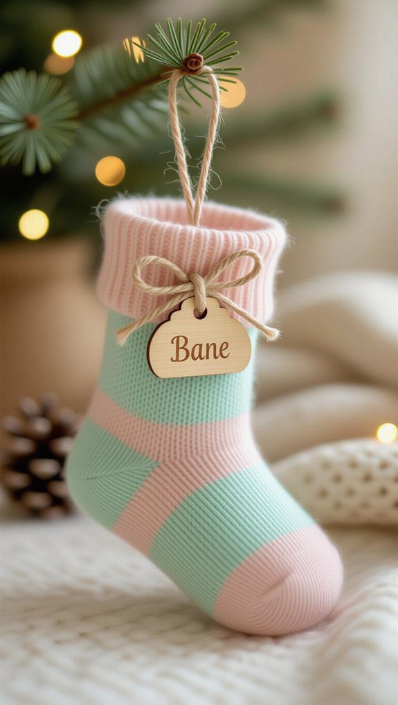 personalized baby sock ornament