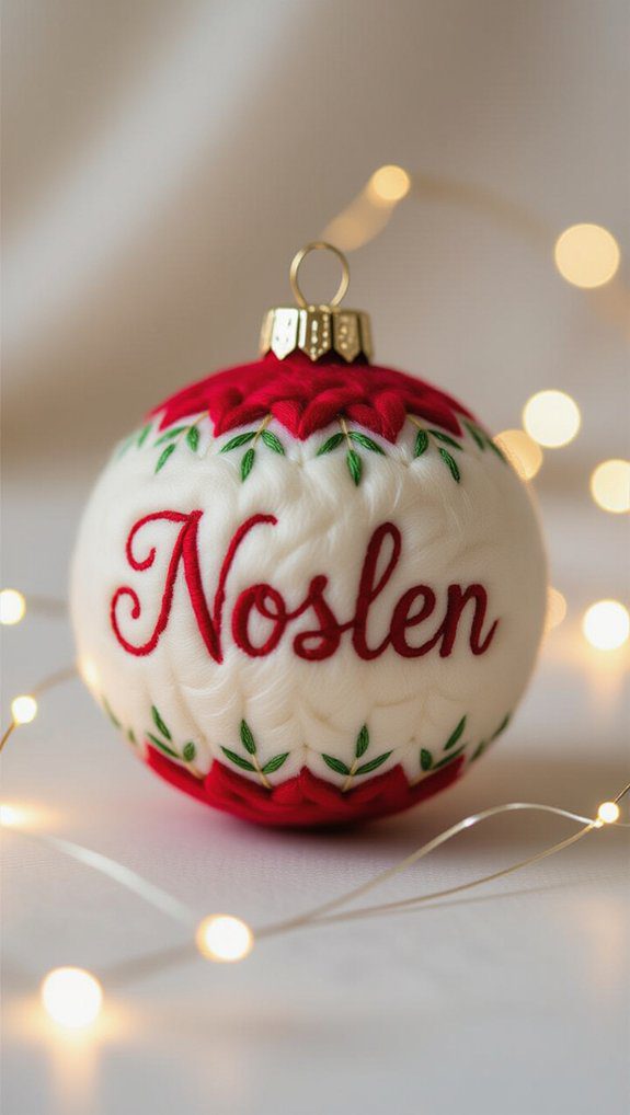personalized felt ball ornament
