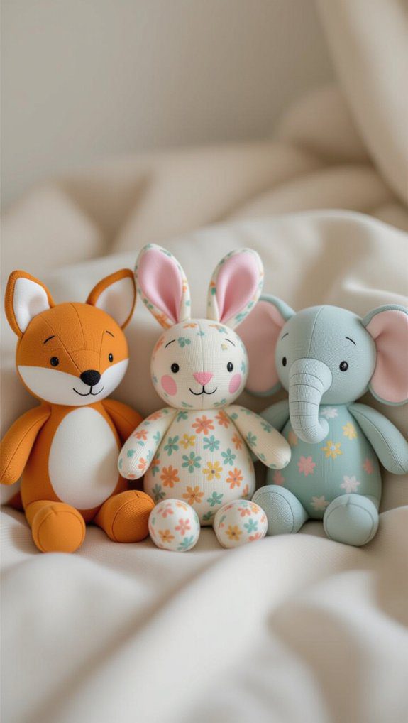 personalized soft animal rattles