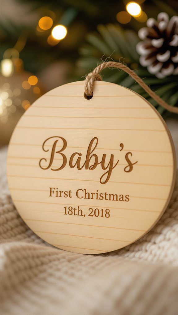 personalized wooden birth disc