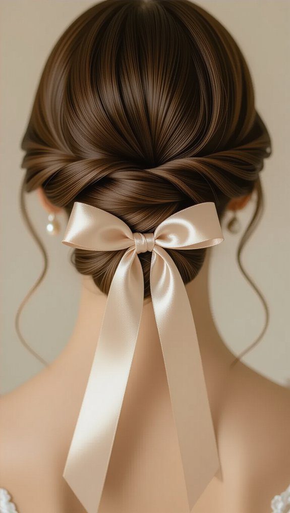 playful elegant ribbon hairstyle