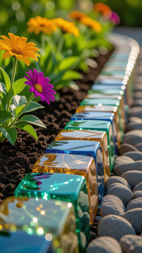 recycled glass bottle edging