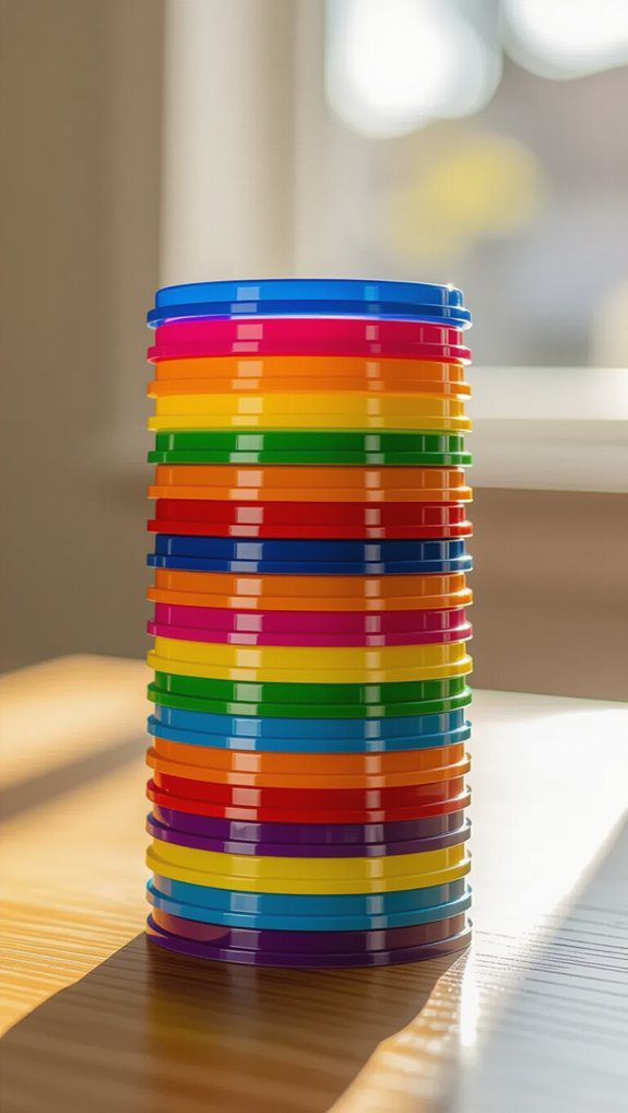 recycled lids stacking activity