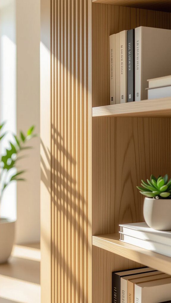 28 Simple DIY Bookshelf Ideas to Show Off Your Collection 12 reeded veneer bookshelf upgrade