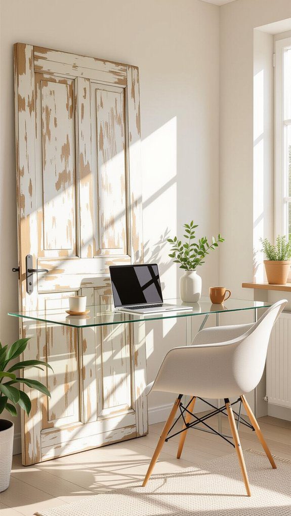 repurposed door desk creation