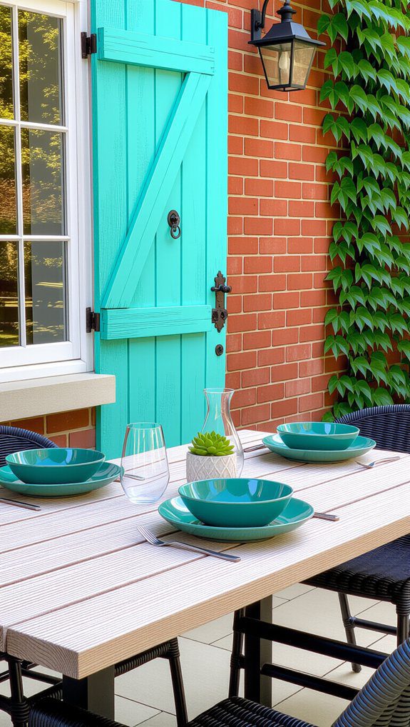 repurposed door patio table
