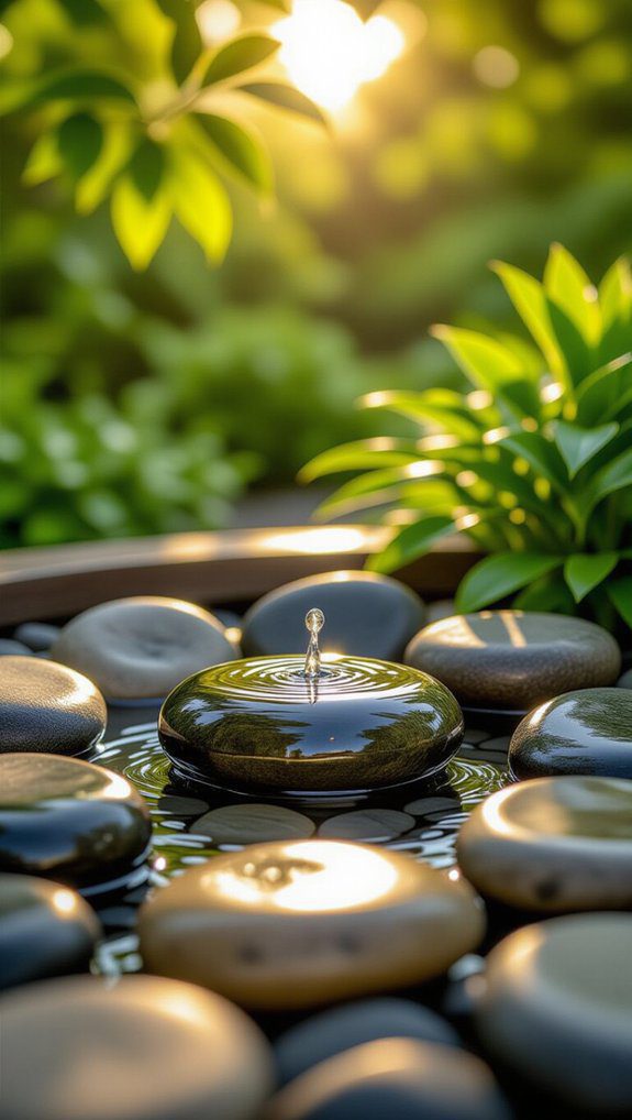 river rocks enhance fountains