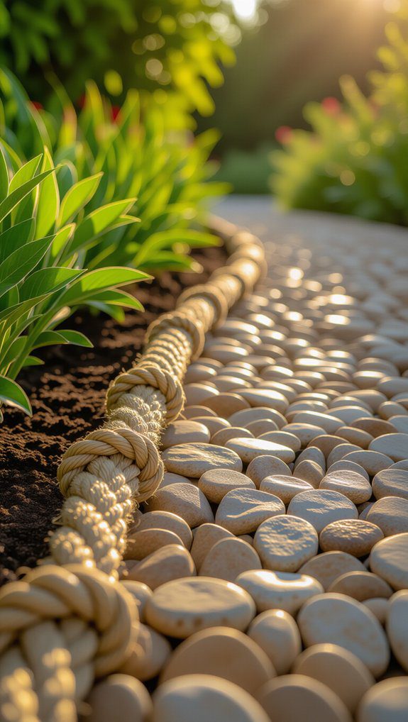 rope edging for garden paths