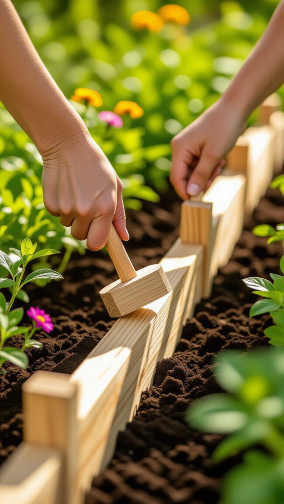 rubber mallet edging installation