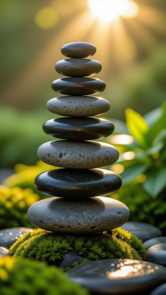 rustic stone water feature